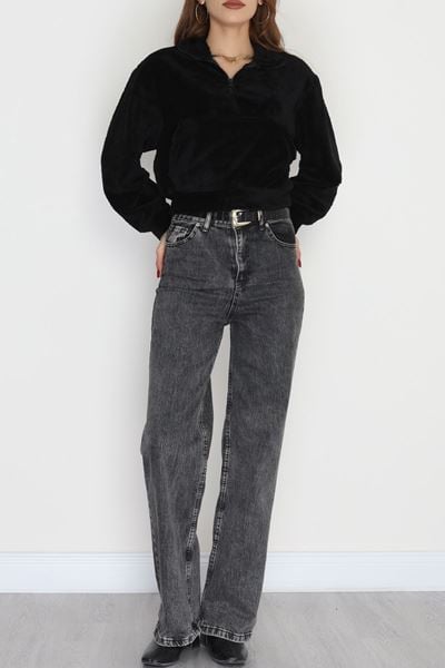 Peluş Sweat Siyah - 31256.1872.