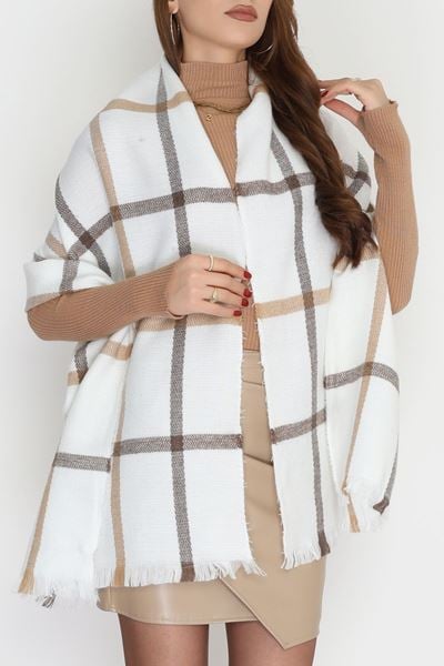 Desenli Kaşe Şal Ekrukahve2 - 70811.750.