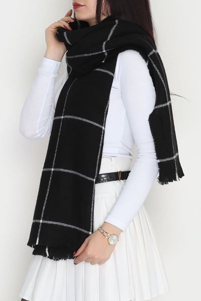 Desenli Kaşe Şal Siyahçizgili - 70811.750.