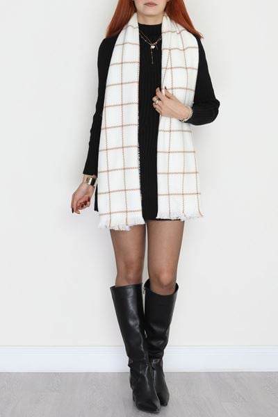 Desenli Kaşe Şal Ekruvizon - 70811.750.