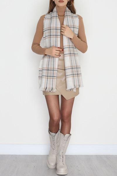 Desenli Kaşe Şal Vizonsiyah - 70811.750.