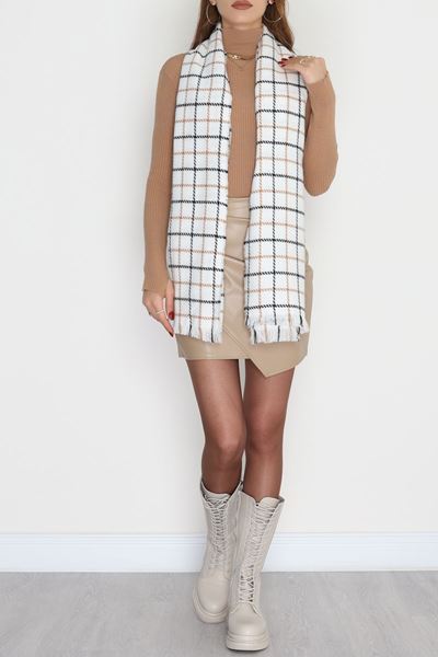 Desenli Kaşe Şal Ekrusiyah - 70811.750.