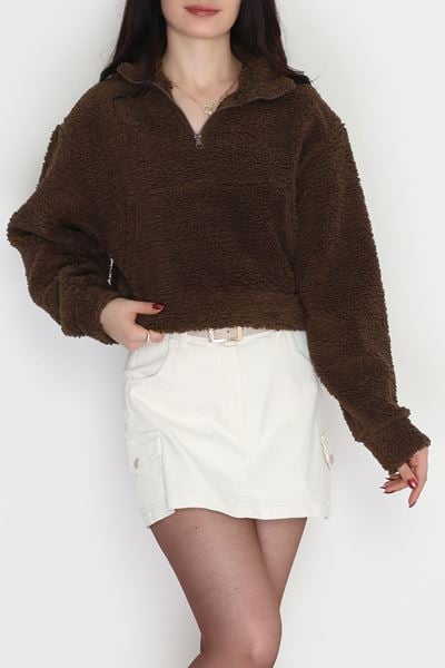 Peluş Sweat Acıkahve - 31256.1872.