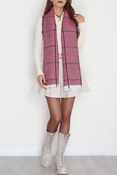 Desenli Kaşe Şal Mor - 70811.750.