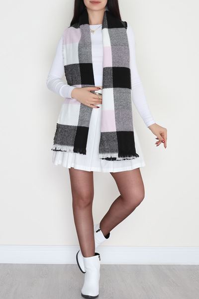 Desenli Kaşe Şal Pudrasiyah - 70811.750.