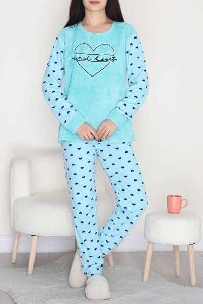Peluş Polar Pijama Takımı Mint - 50767.1961.