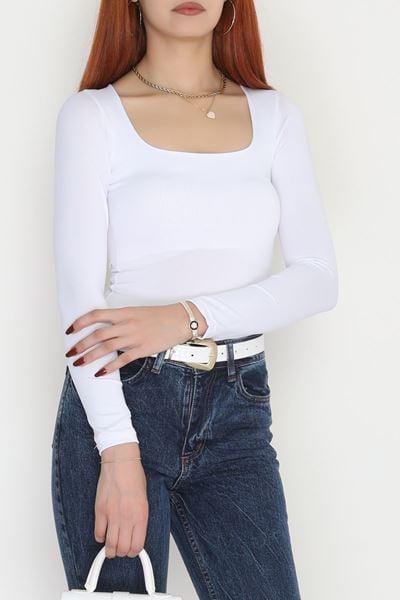 Önü Çift Kat Çıtçıtlı Body Beyaz - 21940.200.