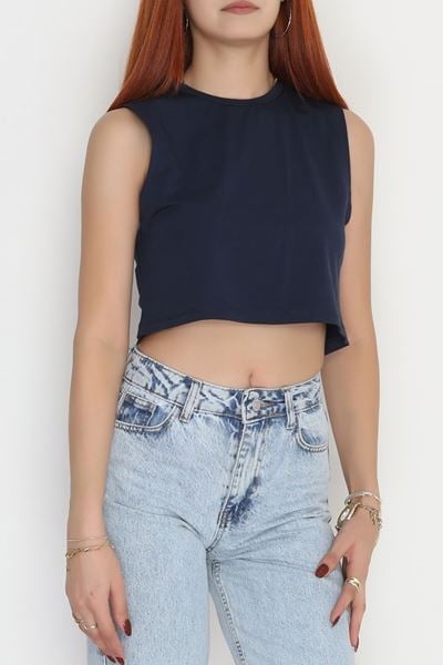 Kolsuz Crop Geniş Atlet Lacivert - 21755.200.