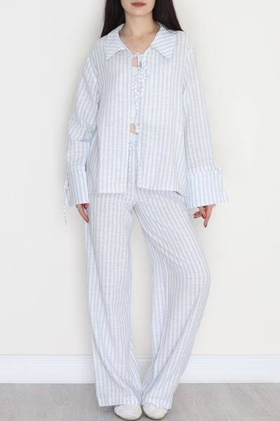 Reyon Marka Çizgili İkili Takım Mavi - 70503.1966.