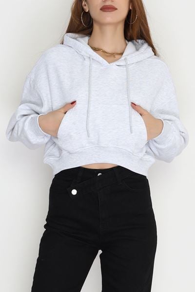 Kapşonlu 3 İplik Şardonlu Sweat Karmelanj - 21968.200.