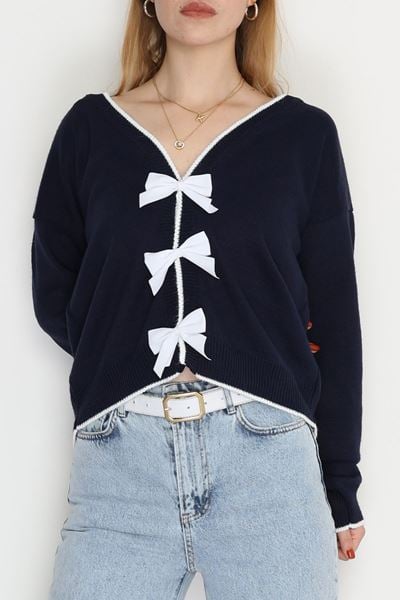 Fiyonk Detaylı Triko Lacivert - 2279.1765.