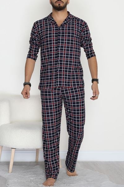 Süet Düğmeli Erkek Pijama Takımı Laciekose - 755.1287.