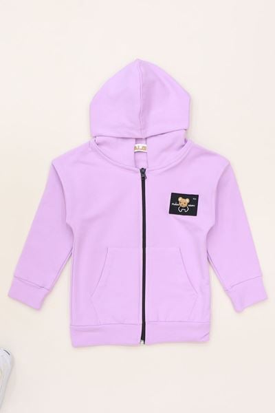 3-7 Yaş Çocuk Ayıcık Detaylı Sweat Lila - 624493.1576.