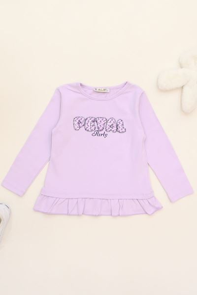2-5 Yaş Çocuk Nakışlı Sweat Lila - 5264021.1576.