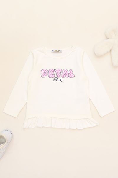 2-5 Yaş Çocuk Nakışlı Sweat Beyaz - 5264021.1576.