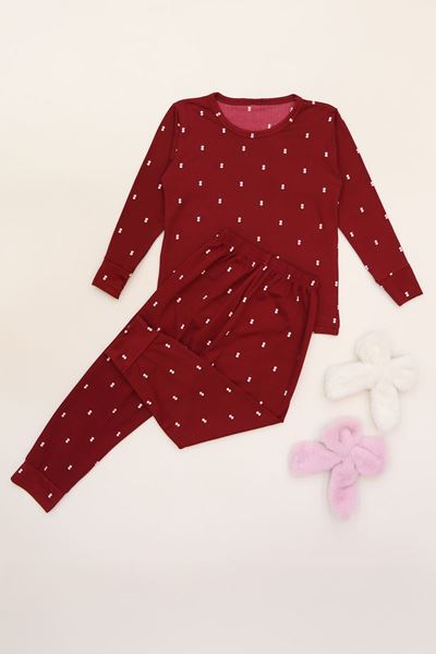 3-14 Yaş Soft Milan Pijama Takımı Bordobenek - 481.1287.