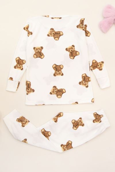 3-14 Yaş Süet Manşetli Alt Üst Aynı Takım Beyazayı - 410.1287.