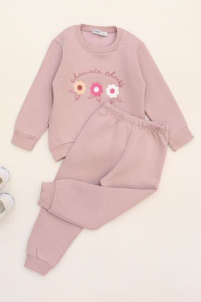 3-7 Yaş 3 İplik Şardonlu İkili Takım Açıkpudra - 50935.1867.