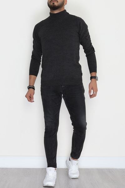 Yarım Balıkçı Erkek Triko Sweat Antrasit - 42530.2052.