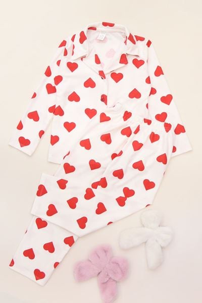 3-14 Yaş Baskılı Süet Çocuk Takım Beyazkırmızı - 480.1287.