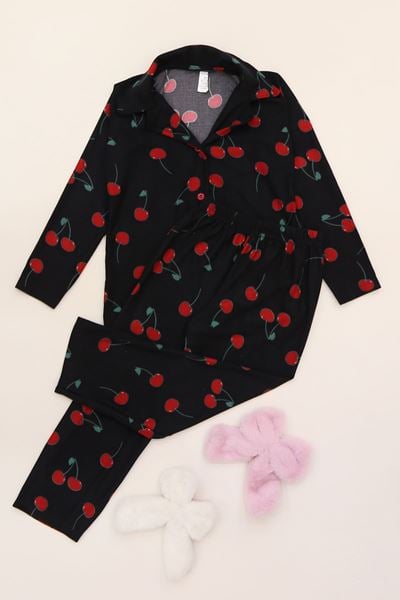3-14 Yaş Baskılı Süet Çocuk Takım Siyahkiraz - 480.1287.