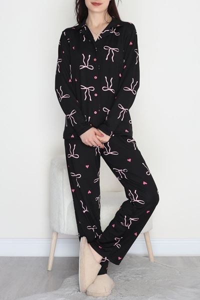 Soft Milan Düğmeli Pijama Takımı Pembefiyonk - 7511.1287.
