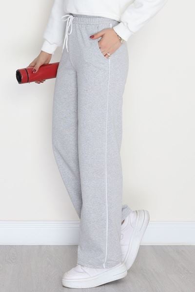 Biyeli 2 İplik Bol Eşofman Altı Gri - 50936.1005.