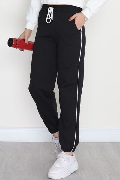 Biyeli 2 İplik Eşofman Altı Siyah - 50937.1005.