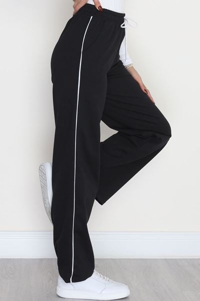 Biyeli 2 İplik Bol Eşofman Altı Siyah - 50936.1005.