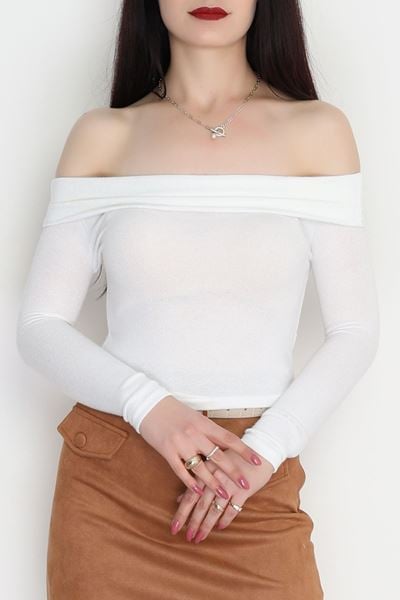 Madonna Yaka Crop Yumoş Body Ekru - 50209.1723.