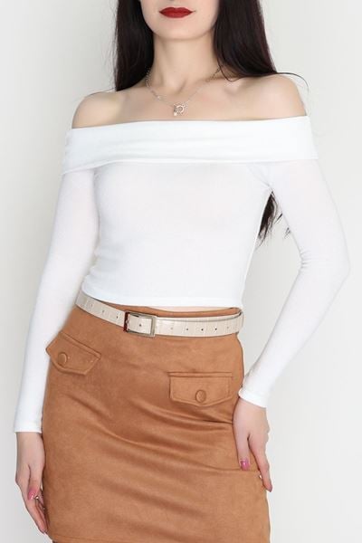 Madonna Yaka Crop Yumoş Body Kırıkbeyaz - 50209.1723.