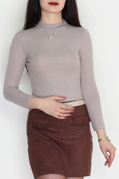 Dik Yaka Yumoş Body Vizon - 50205.1723.