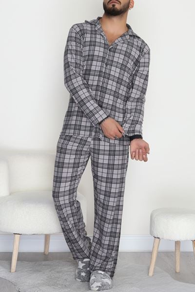 Süet Düğmeli Erkek Pijama Takımı Griekose - 755.1287.