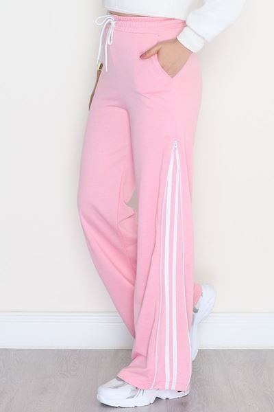 Fermuarlı 2 İplik Eşofman Altı Pembe - 50741.1005.