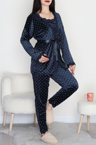 Kadife 3'Lü Pijama Set Lacipuantiye - 50925.1961.