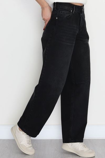 Tokalı Baggy Kot Pantolon Füme - 31159.2059.