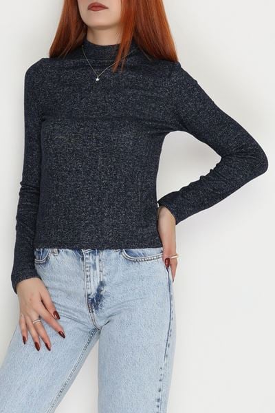 Dik Yaka Yumoş Body Lacivert - 50205.1723.