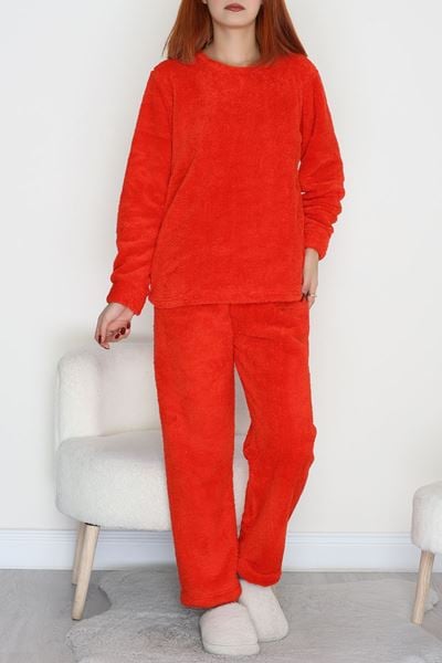 Peluş Polar Pijama Takımı Kırmızı1 - 50767.1961.