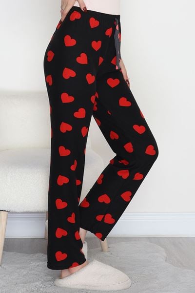 Desenli Süet Pijama Altı Siyahkalpli - 103.1287.
