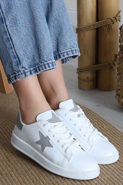 Yıldızlı Spor Ayakkabı Beyazgri - 31295.264.