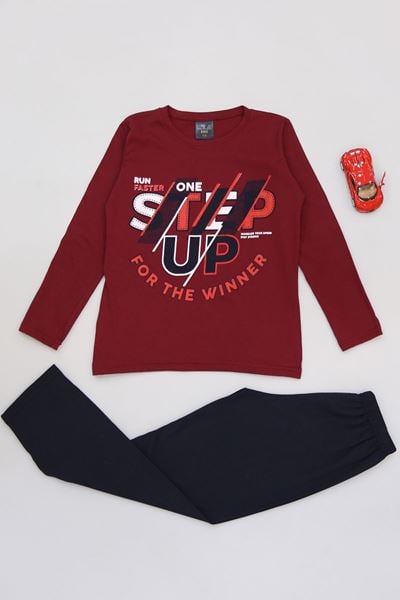 5-12 Yaş Erkek Süprem Pijama Takımı Bordokırmızı - 42519.1048.