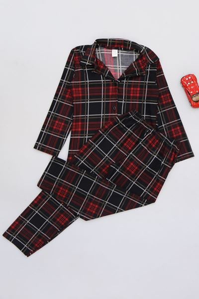 3-14 Yaş Baskılı Süet Çocuk Takım Ekose - 480.1287.