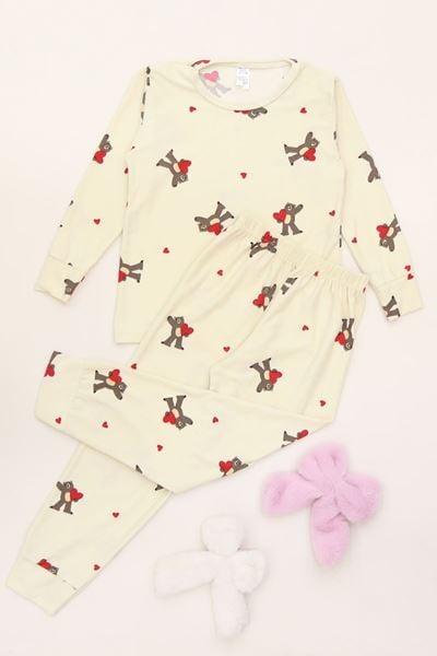 3-14 Yaş Süet Manşetli Alt Üst Aynı Takım Kremayı - 410.1287.