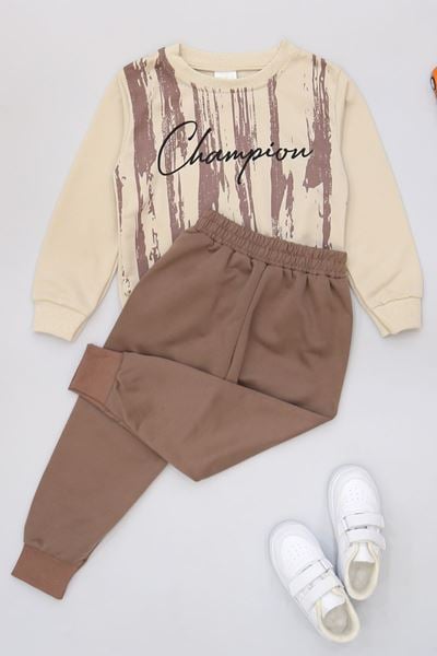 3-8 Yaş 2 İplik İkili Takım Kahve - 50930.1776.