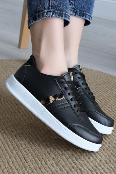 Şeritli Günlük Ayakkabı Siyahleopar - 17114.264.