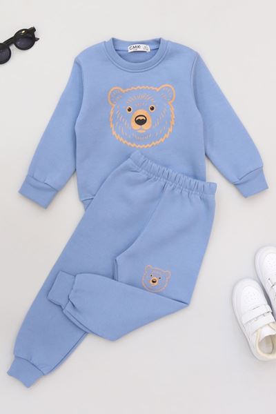 3-7 Yaş 3 İplik Şardonlu İkili Takım Mavi - 50810.1867.