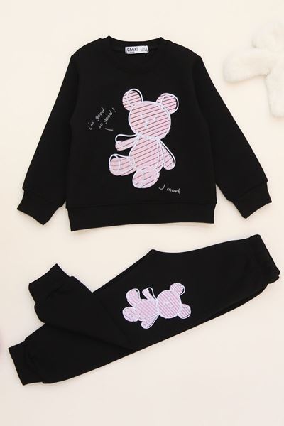 3-7 Yaş 3 İplik Şardonlu İkili Takım Siyah - 50900.1867.