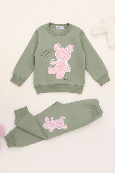 3-7 Yaş 3 İplik Şardonlu İkili Takım Mint - 50900.1867.