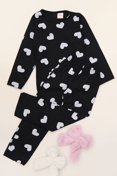 3-14 Yaş Alt Üst Aynı Çocuk Pijama Takımı Siyah - 50724.1961.
