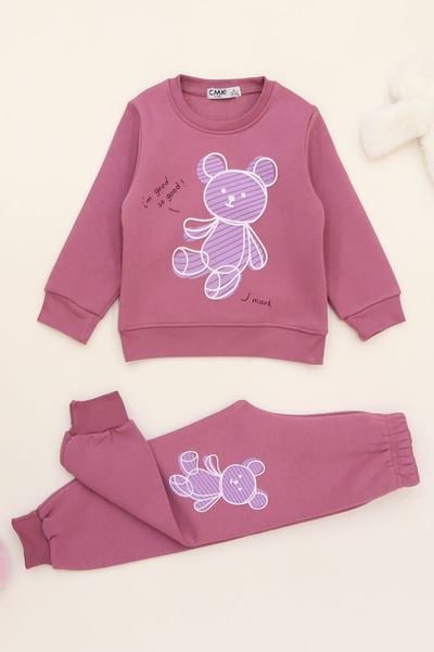 3-7 Yaş 3 İplik Şardonlu İkili Takım Gülkurusu - 50900.1867.